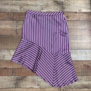 Banana Republic  Purple Striped Asymmetrical Skirt